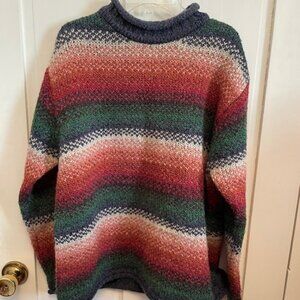 Carolyn Taylor Women's Knit Striped Mock Neck Sweater - Med